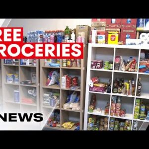 Queensland charity store to give away groceries to struggling shoppers | 7NEWS