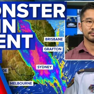 Hail and flood warnings as Sydney set to break rain record | Weather | 9 News Australia