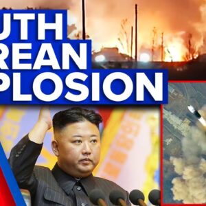 Giant explosion at South Korean airbase | 9 News Australia