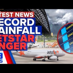 Record-breaking rain to lash Sydney, Passengers stranded by more cancellations | 9 News Australia