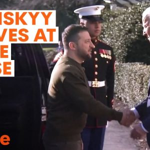 Ukrainian President Volodymyr Zelenskyy meets with US President Joe Biden at The White House