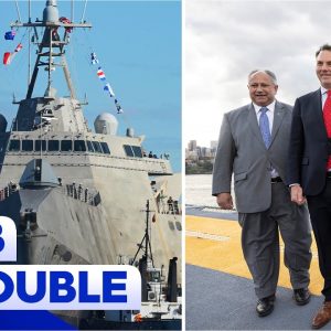 AUKUS pact under fire as US Navy ship commissioned in Sydney | 9 News Australia