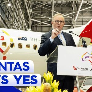 Qantas on board the ‘yes campaign’ for the Voice to Parliament | 9 News Australia