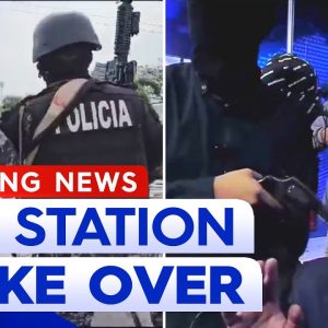 Armed men take over TV station broadcast in Ecuador | 9 News Australia