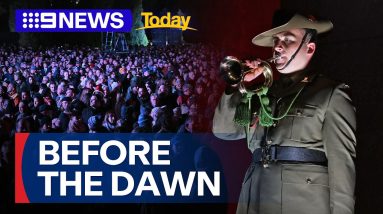 Anzac Day 2024: Thousands gather at first light for dawn services | 9 News Australia